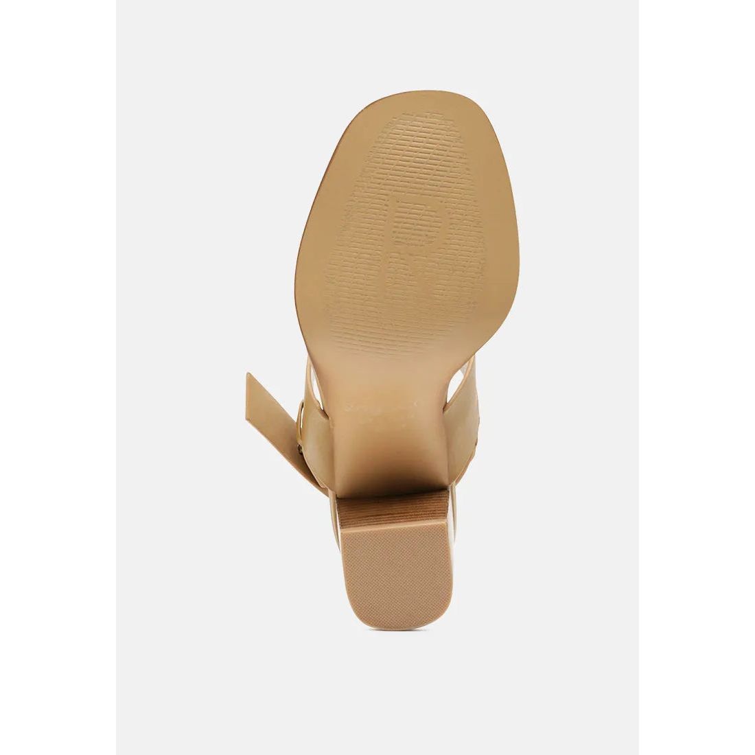 Gertude Slingback Block Heel Leather Sandal.