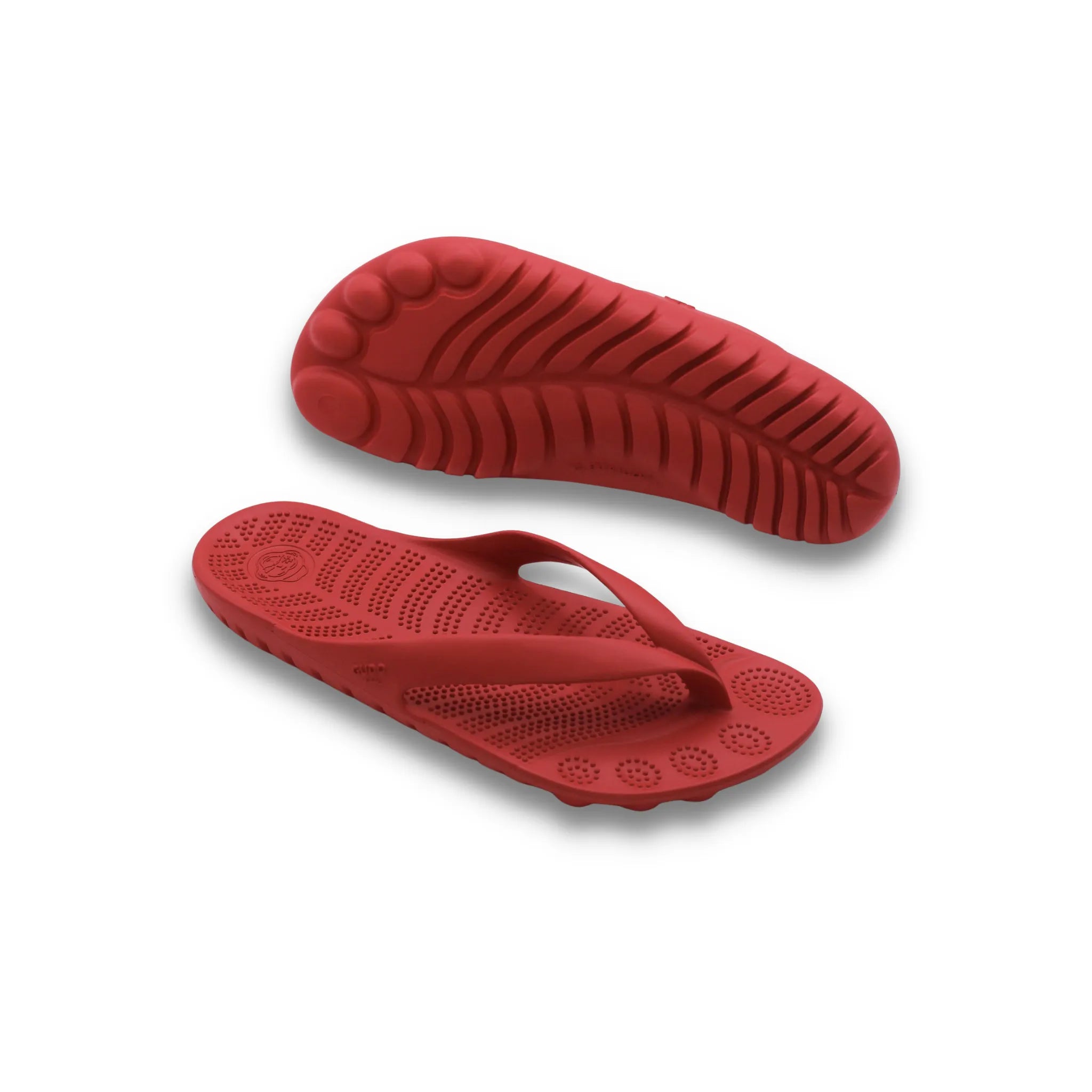 FIRE RED FLIP FLOPS BY GUDO.