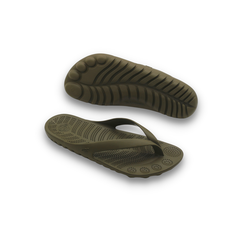 SEAWEED GREEN FLIP FLOPS BY GUDO.