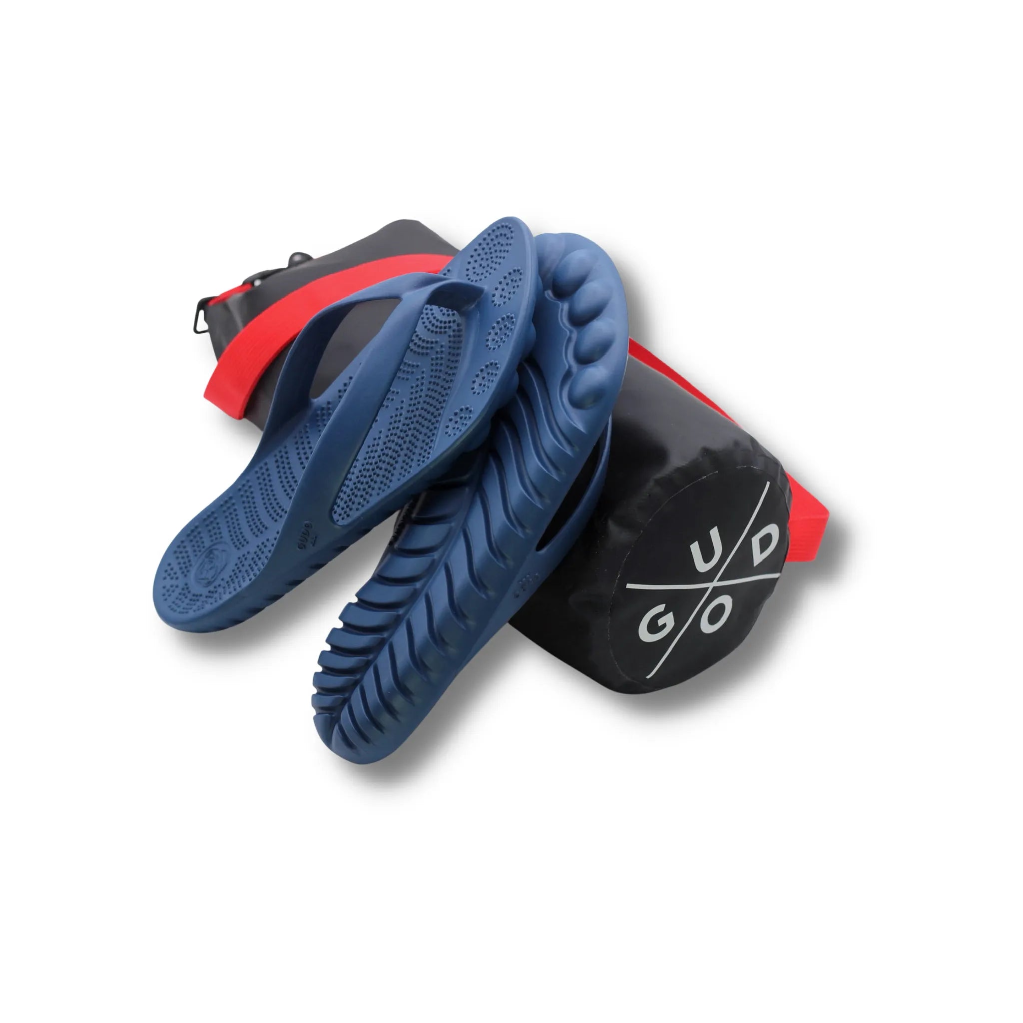 Navy Blue Flip Flops & Drybag By GUDO.