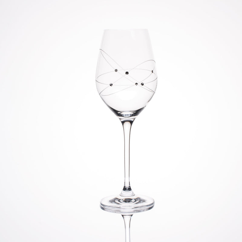 Galaxy Spirals White Wine Glasses - Set of 2 Gift Box.