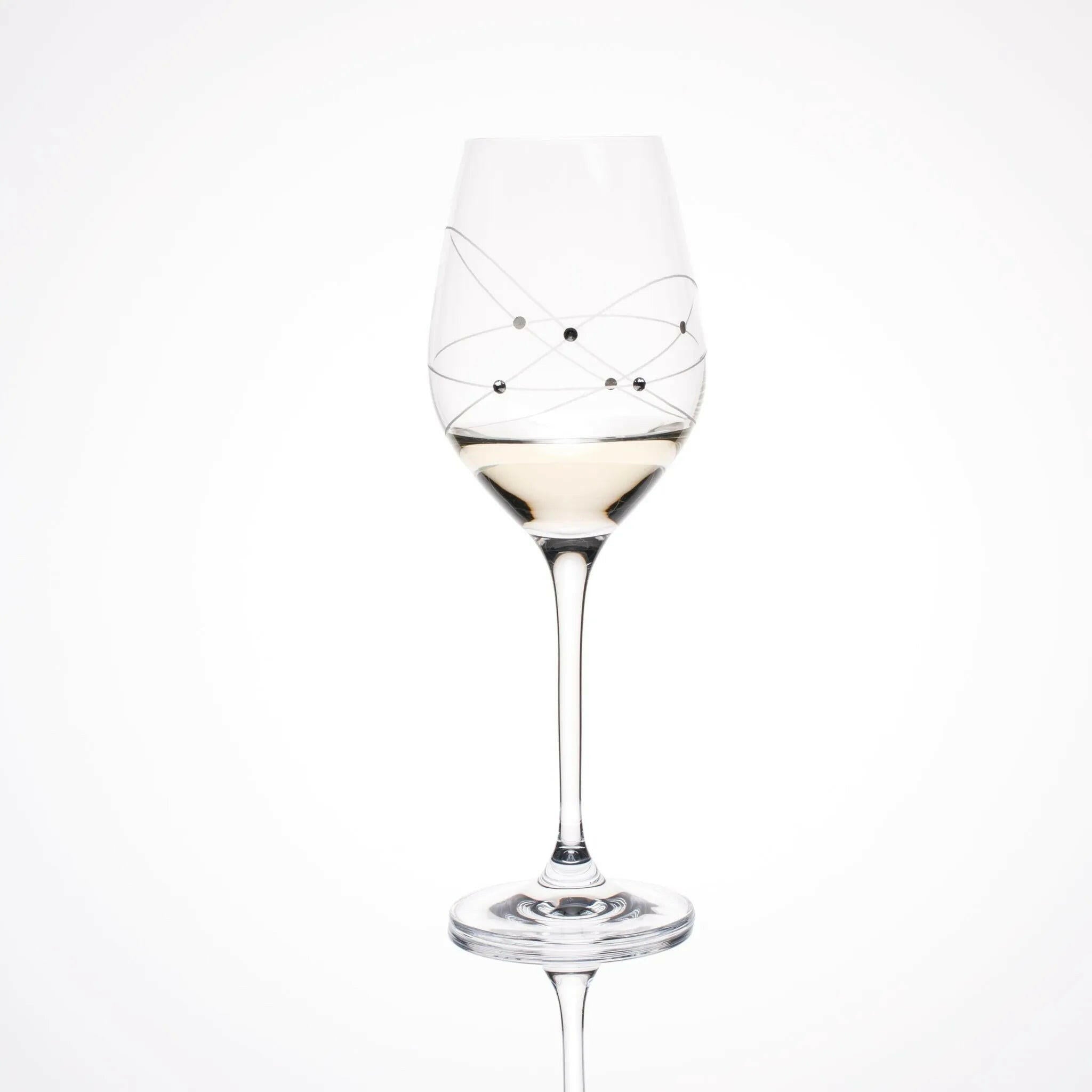 Galaxy Spirals White Wine Glasses - Set of 2 Gift Box.