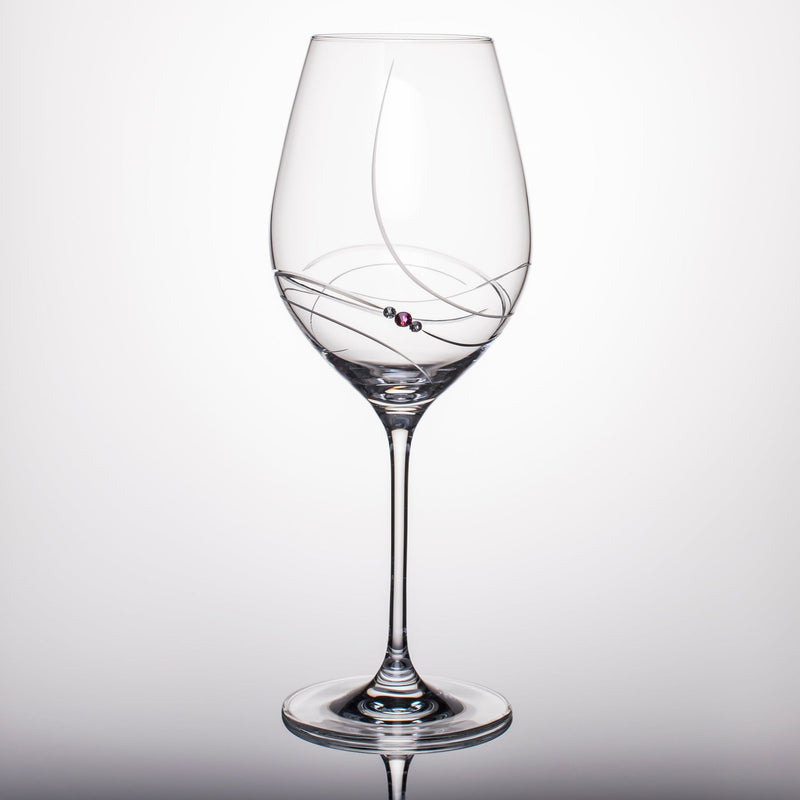 Pink Ribbon White Wine Glasses - Set of 2 Gift Box.