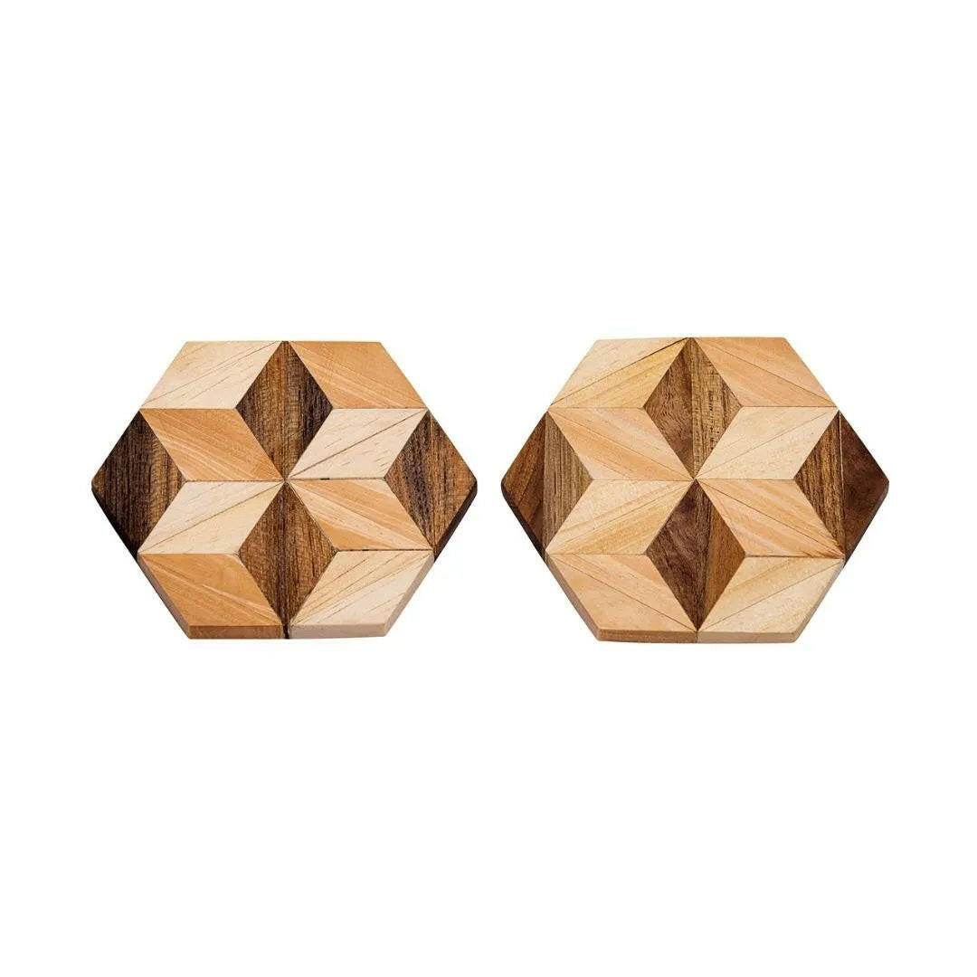 Handmade Hexagon Wooden Coasters.