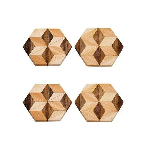 Handmade Hexagon Wooden Coasters.