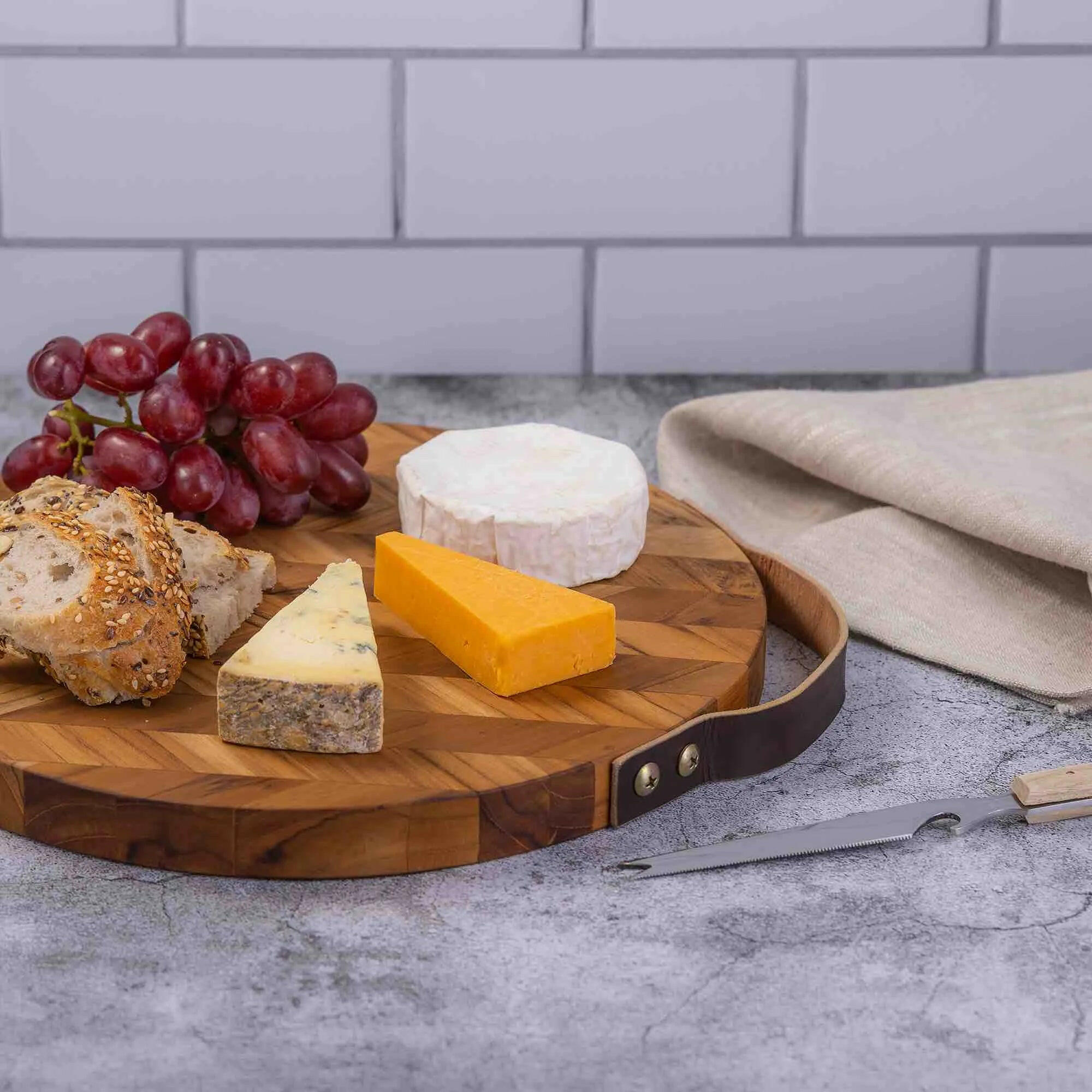 Herringbone Pattern Wooden Chopping Board.