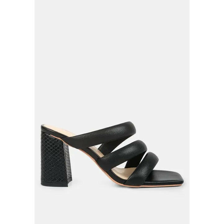 Kywe Textured Heel Chunky Strap Sandals.