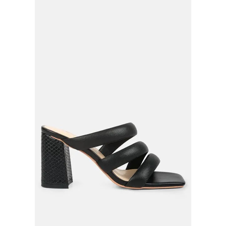 Kywe Textured Heel Chunky Strap Sandals