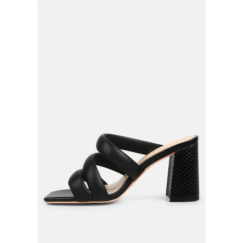 Kywe Textured Heel Chunky Strap Sandals