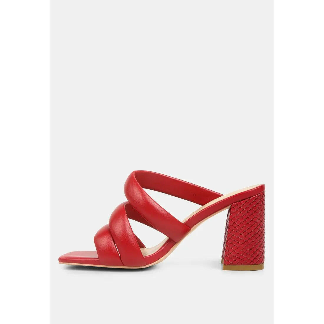 Kywe Textured Heel Chunky Strap Sandals.