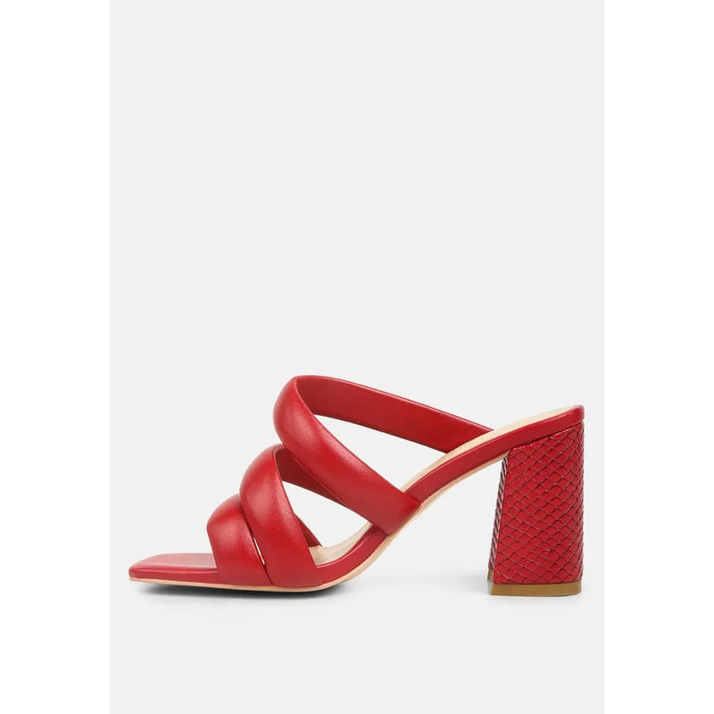 Kywe Textured Heel Chunky Strap Sandals