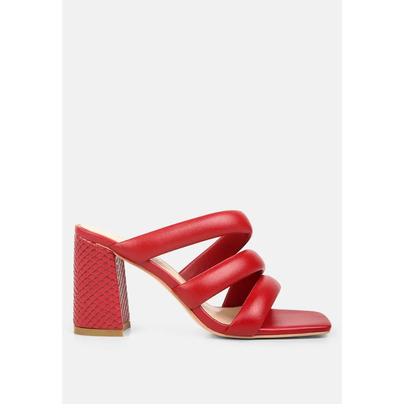 Kywe Textured Heel Chunky Strap Sandals