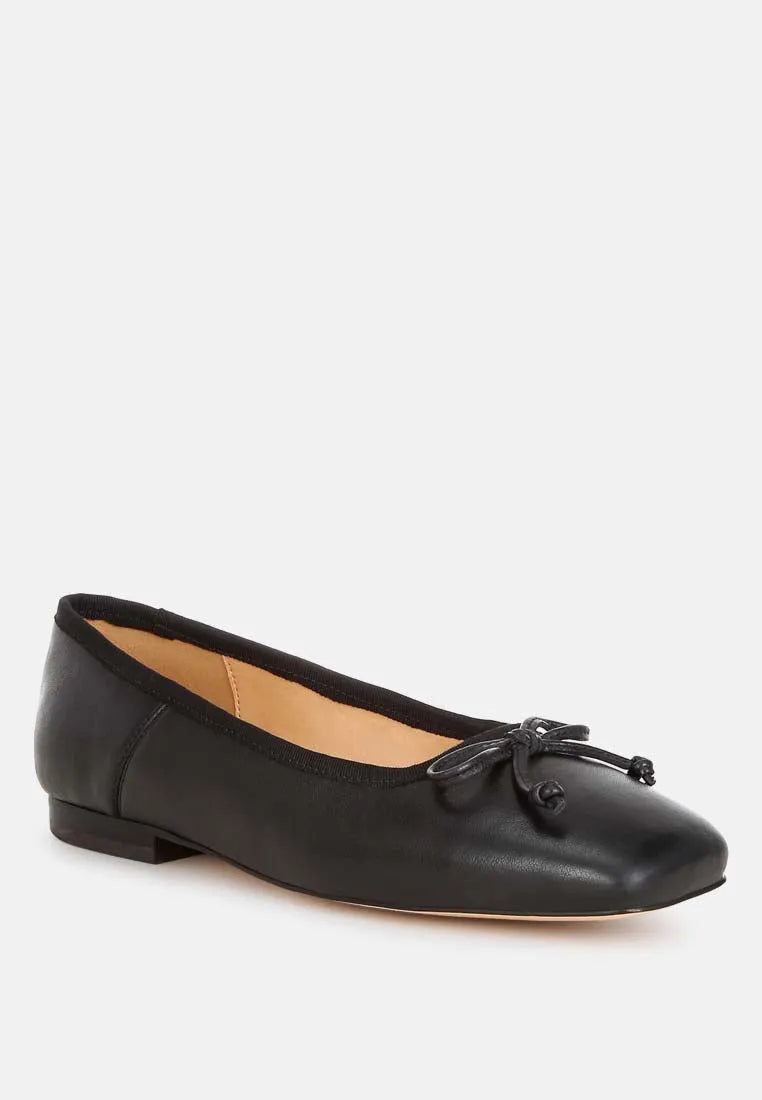 Lutten Square-Toe Bow Ballerinas