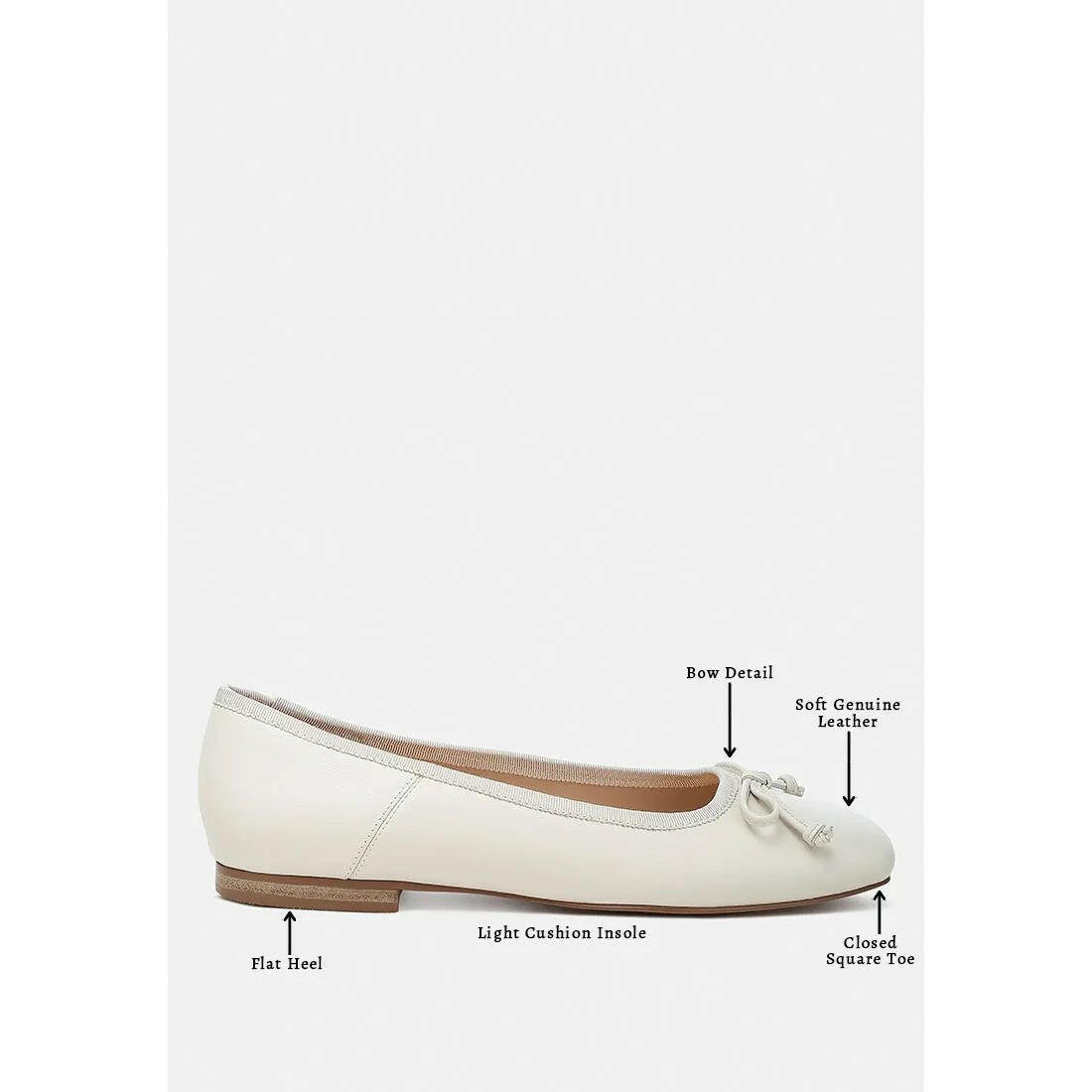 Lutten Square-Toe Bow Ballerinas.