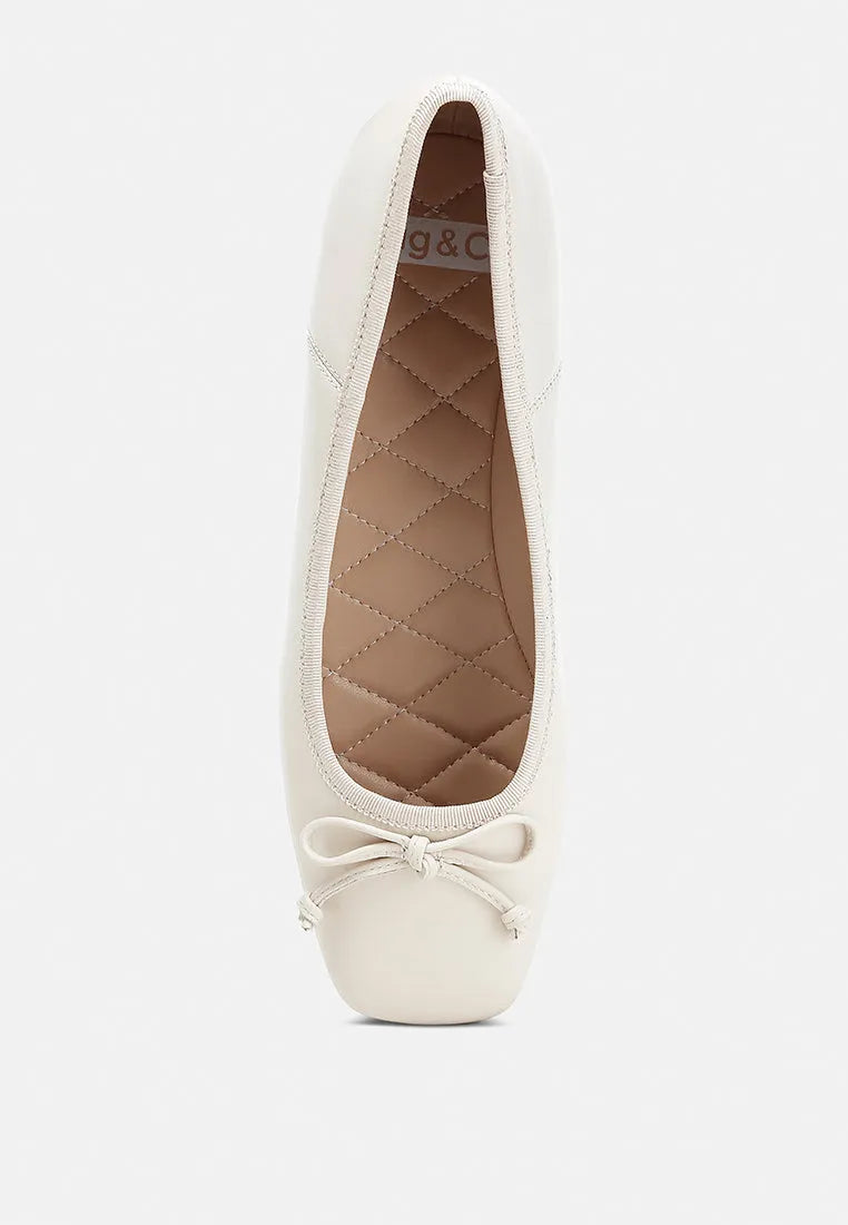 Lutten Square-Toe Bow Ballerinas