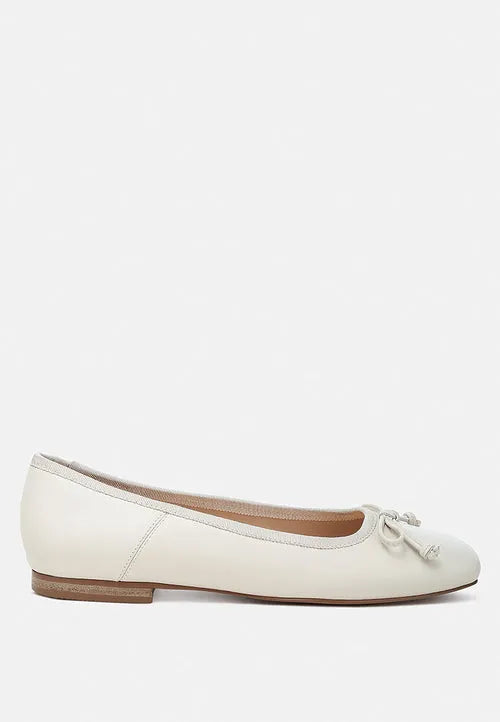 Lutten Square-Toe Bow Ballerinas