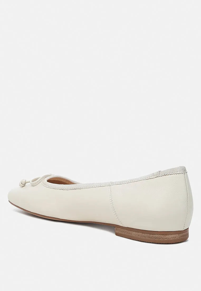 Lutten Square-Toe Bow Ballerinas