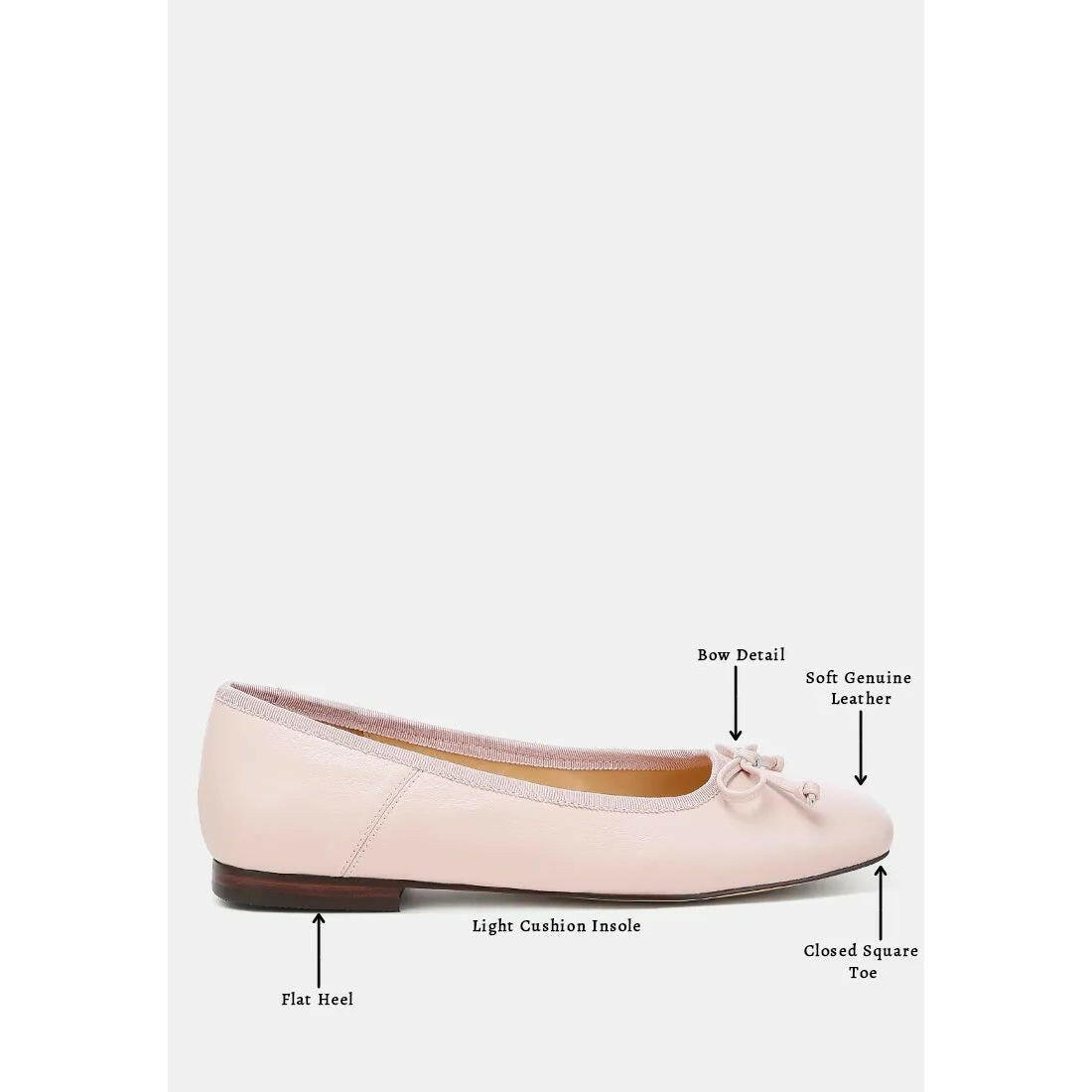 Lutten Square-Toe Bow Ballerinas.