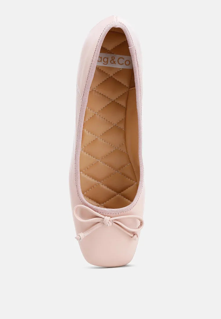 Lutten Square-Toe Bow Ballerinas