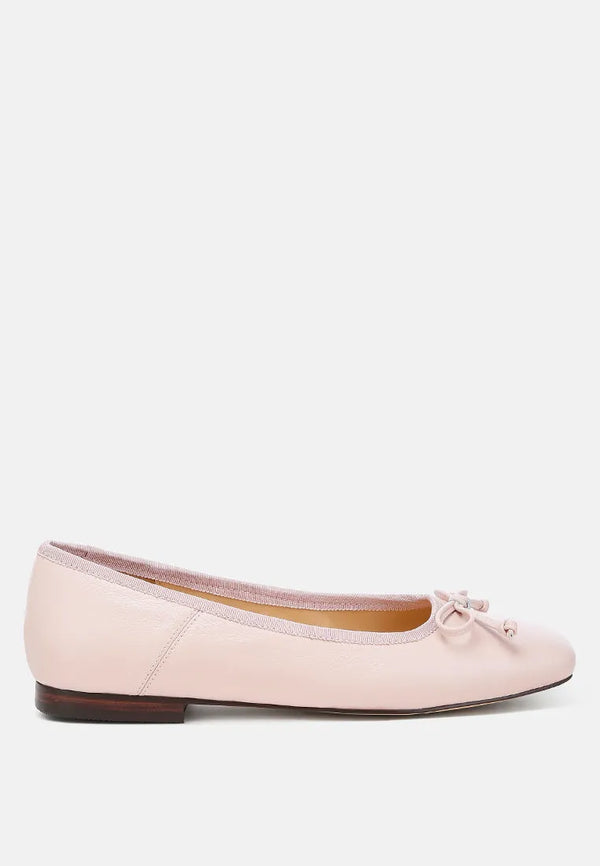 Lutten Square-Toe Bow Ballerinas