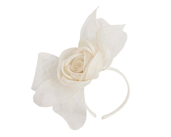 Large Cream Sinamay Bow Racing Fascinator