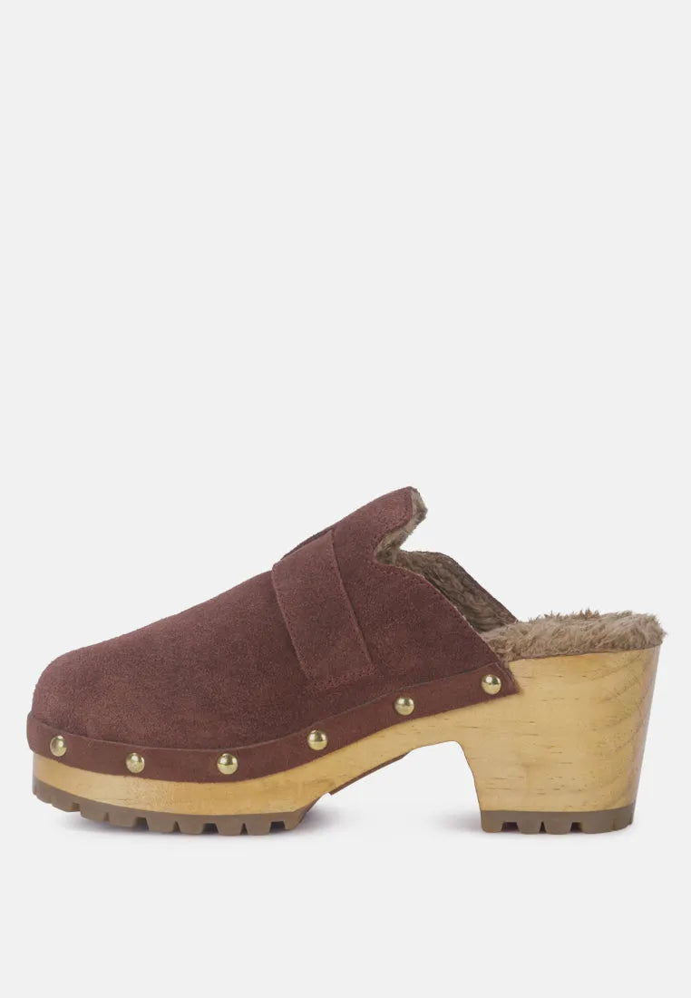 Prunus Buckled Suede Mule Clogs