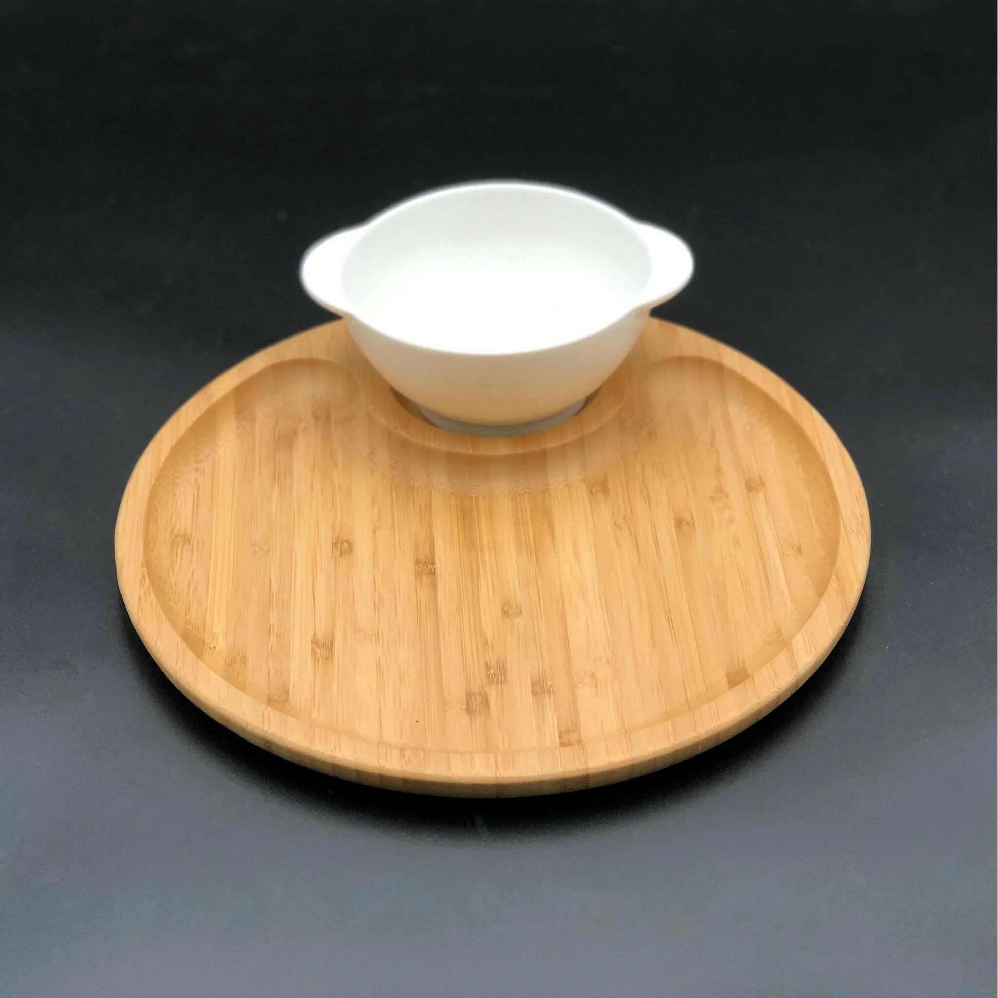 Bamboo And Fine Porcelain Set For Single Serve.