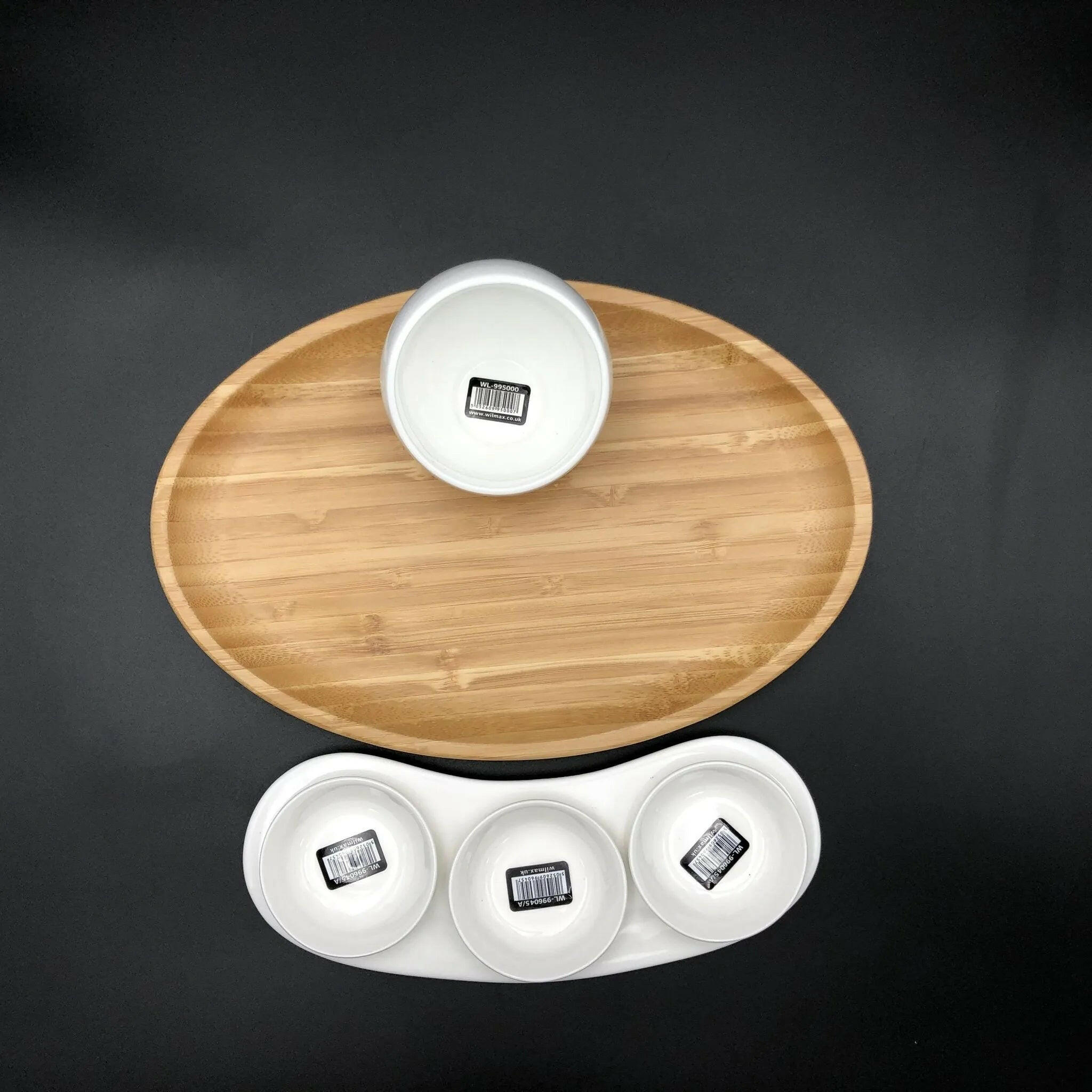 A Mignardises (Petit Four) Serving Set With Bamboo Oval Tray.