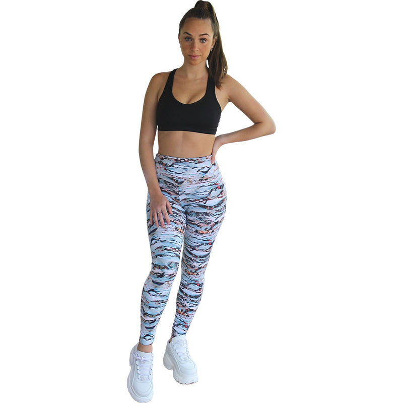 Prema Seamless High Rise Yoga Leggings - Coral Reef Print.