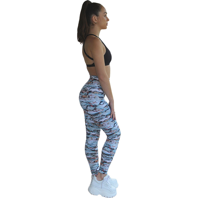 Prema Seamless High Rise Yoga Leggings - Coral Reef Print.