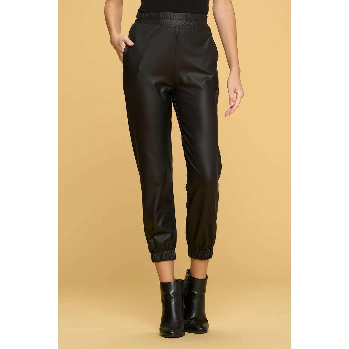 Faux Leather Pants with Pockets.