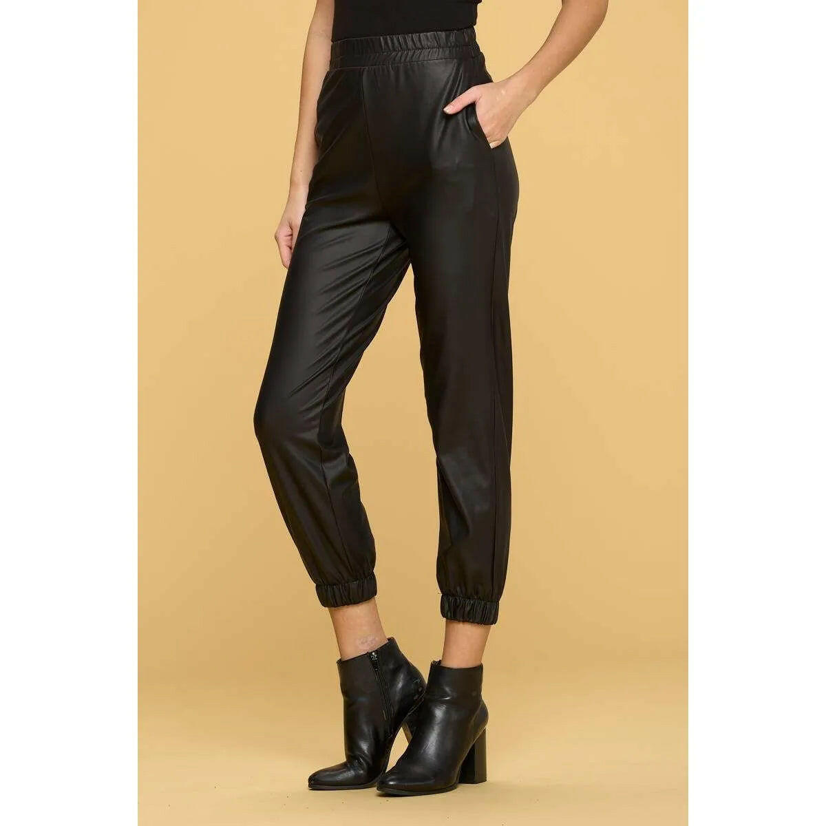 Faux Leather Pants with Pockets.