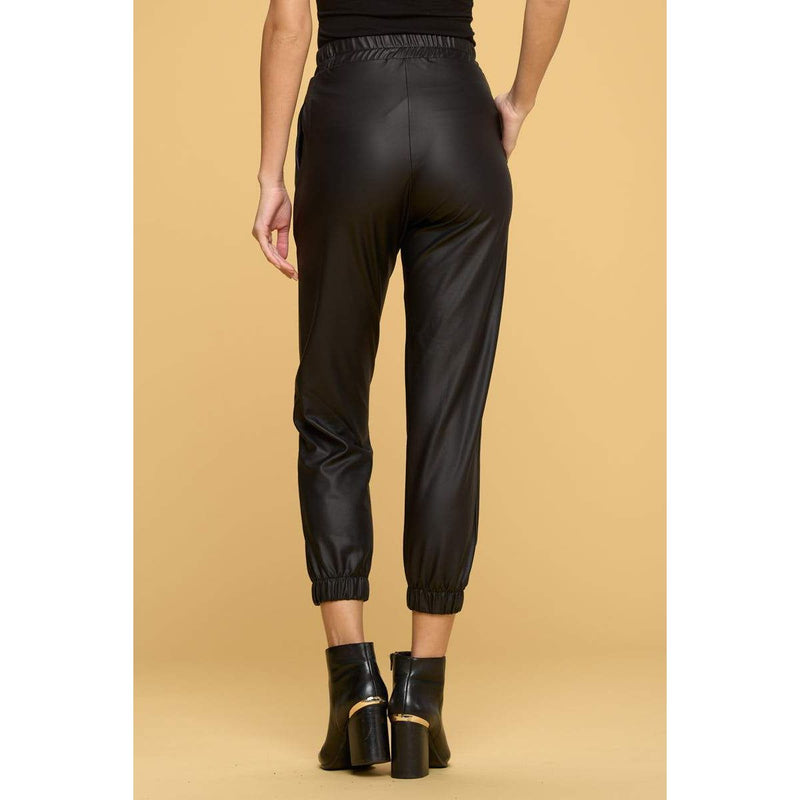 Faux Leather Pants with Pockets.