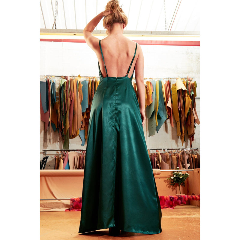 Emerald Backless Maxi Dress.