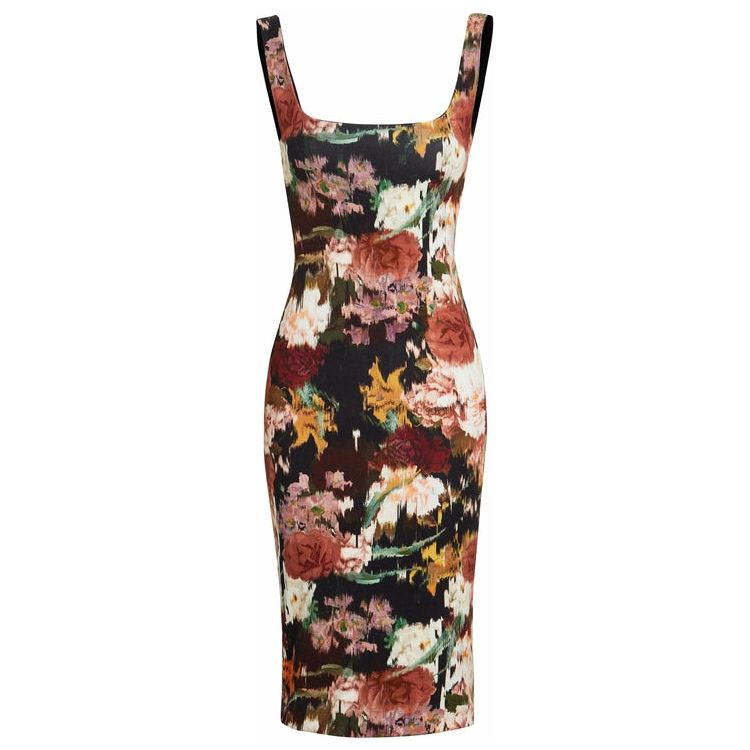 Sleeveless Floral Bodycon Dress.