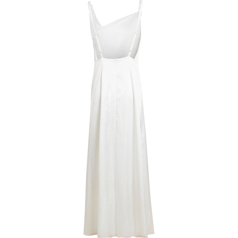 Asymmetric White Maxi Dress.