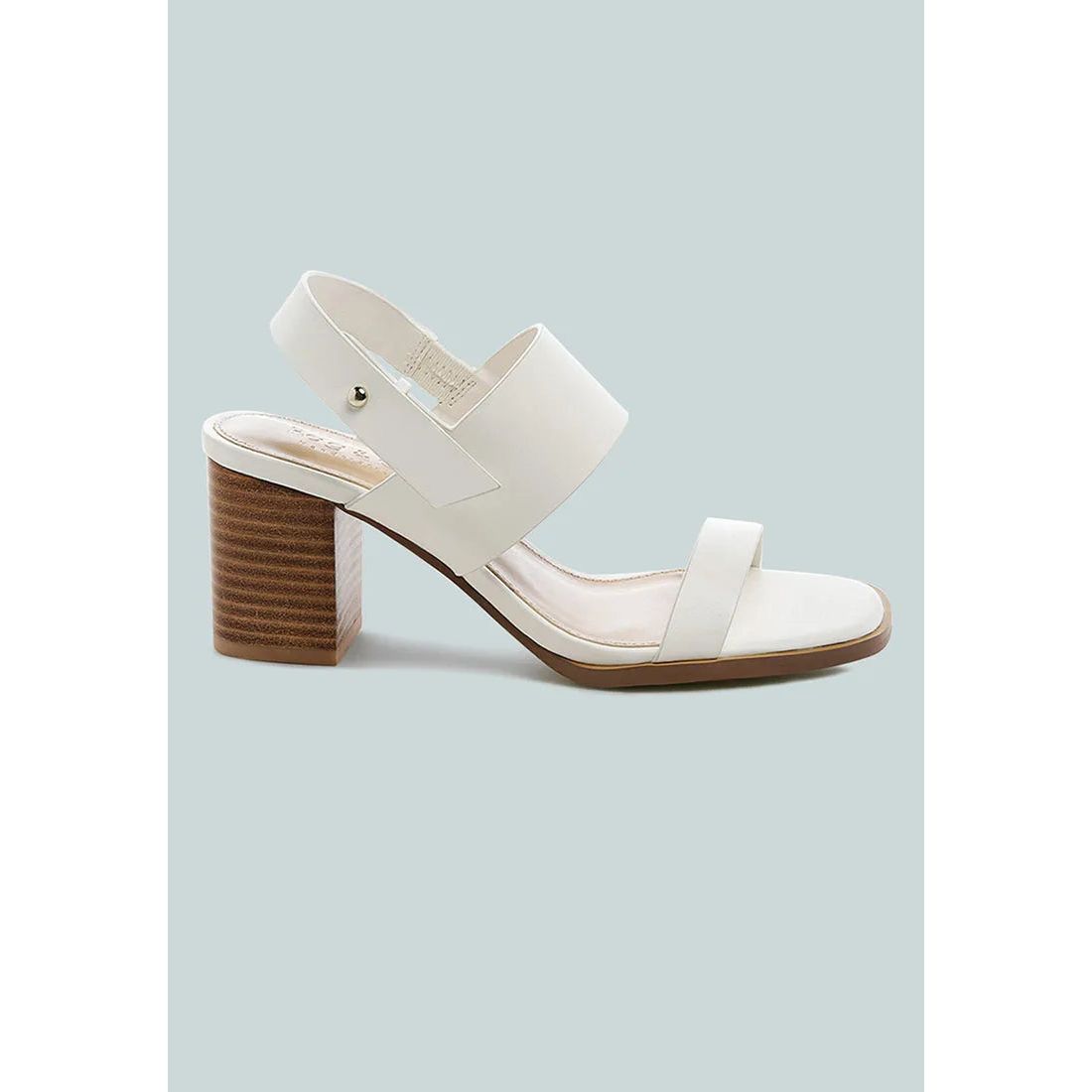 Gertude Slingback Block Heel Leather Sandal.