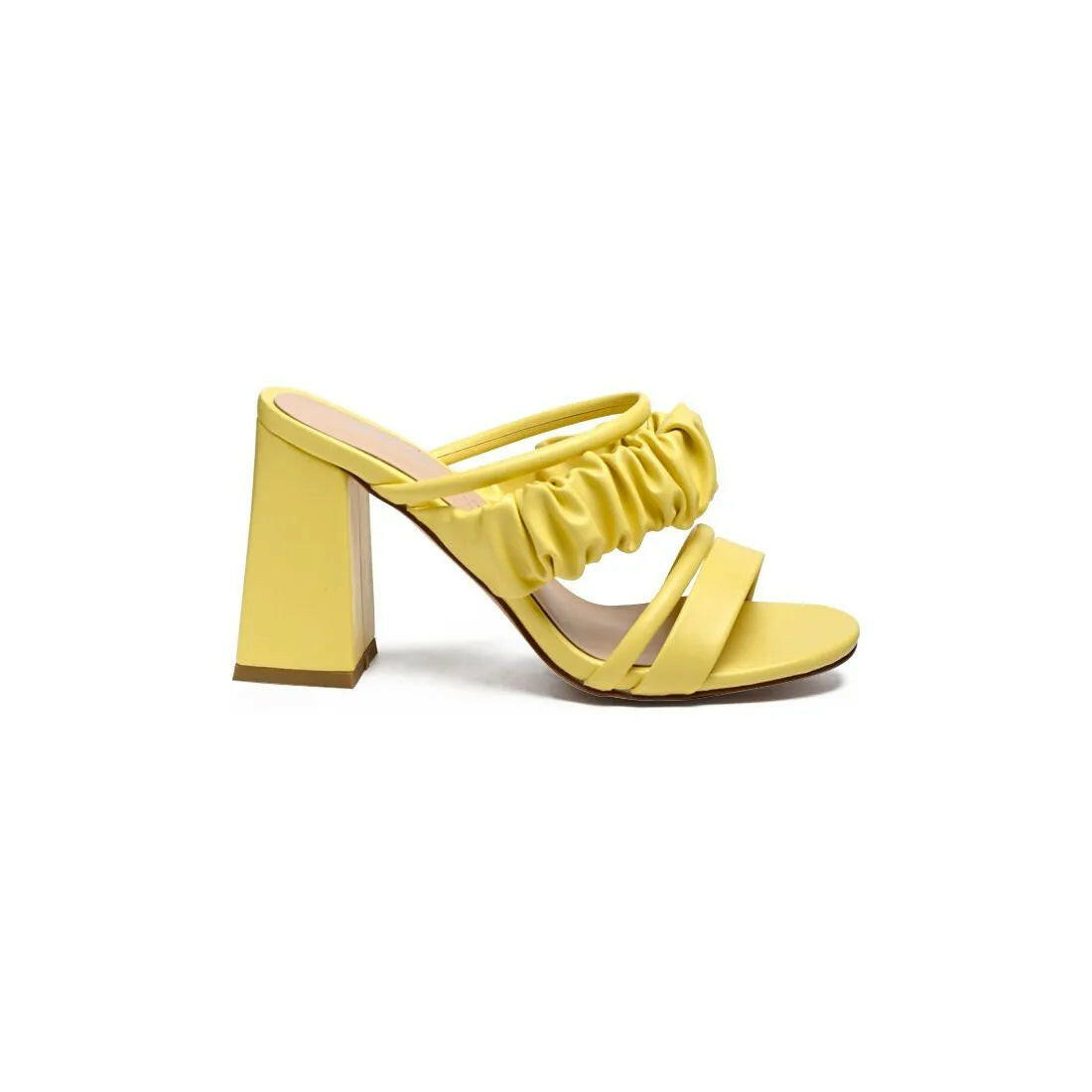 Genesis Ruched Strap Detail Block Heel Sandals.