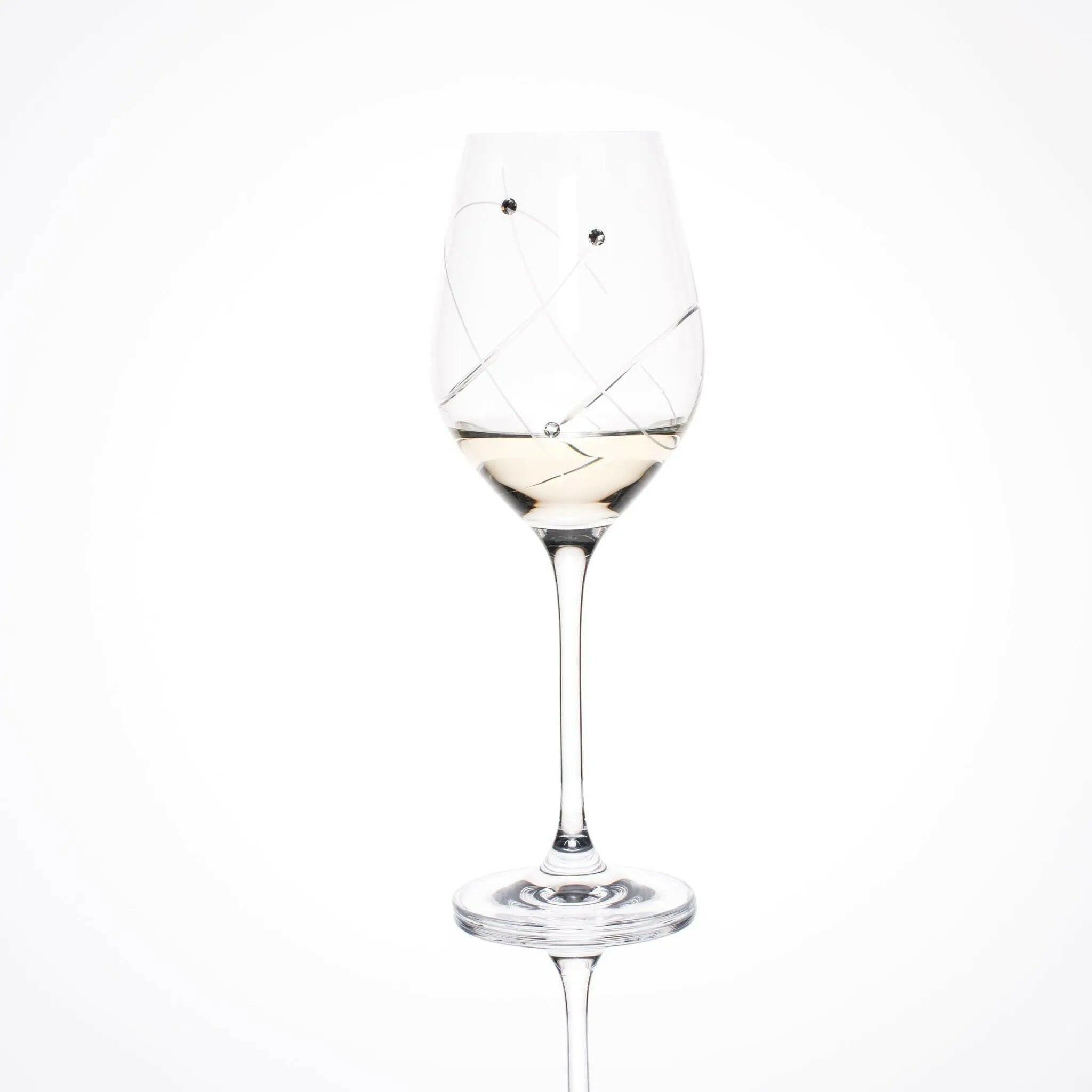 Swirl White Wine Glasses - Set of 2 Gift Box.