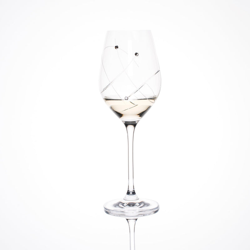 Swirl White Wine Glasses - Set of 2 Gift Box.