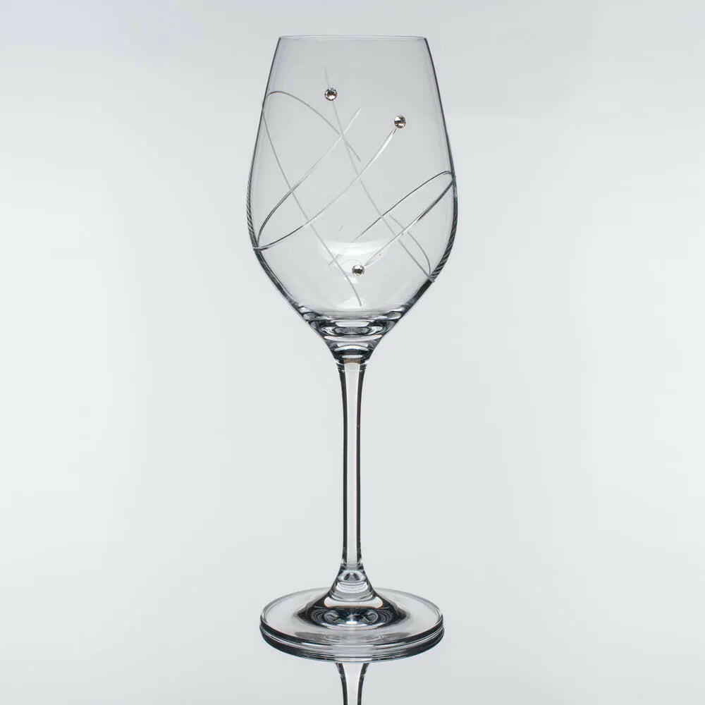 Swirl White Wine Glasses - Set of 2 Gift Box.