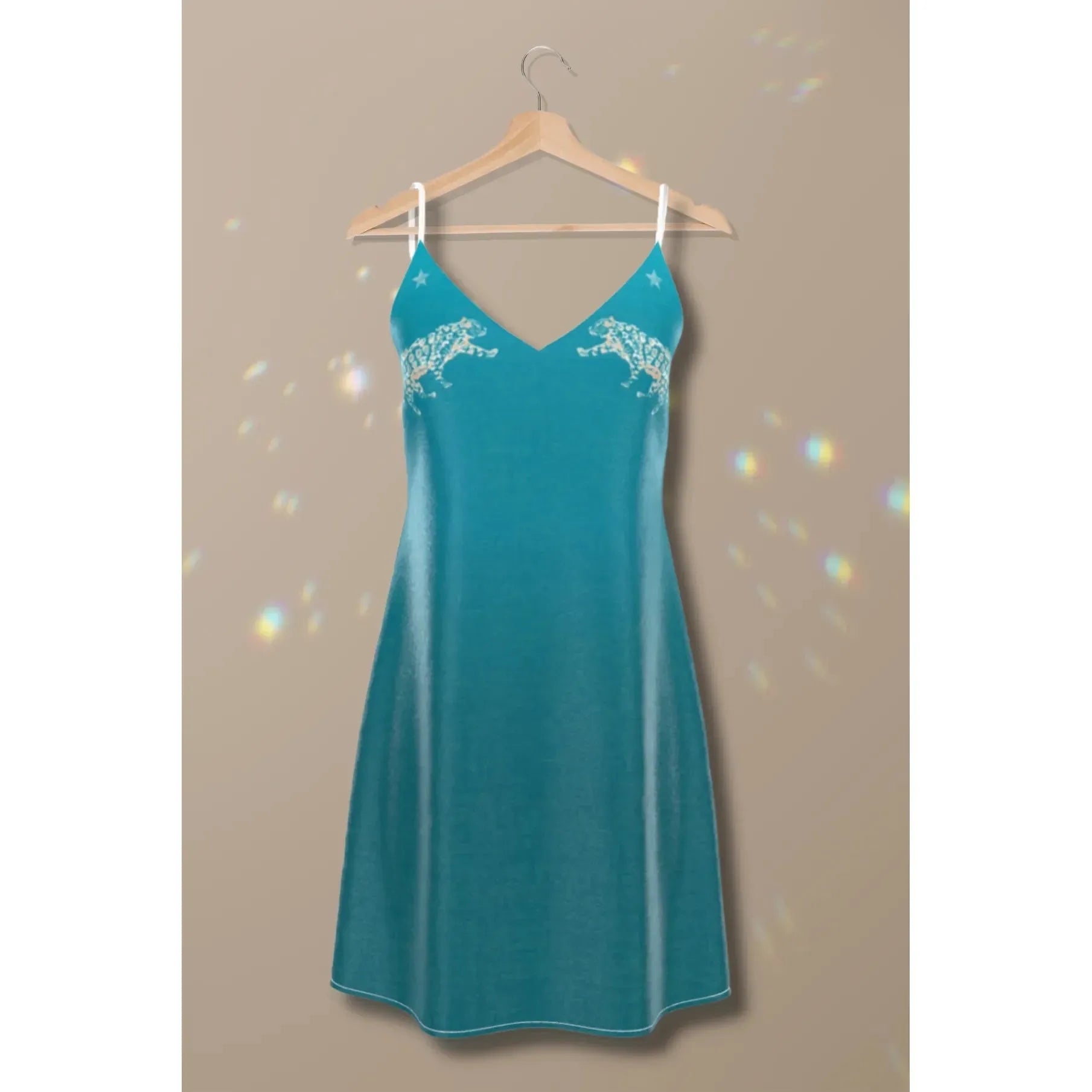 Vela Silk Slip Dress in Jaguar Stars.