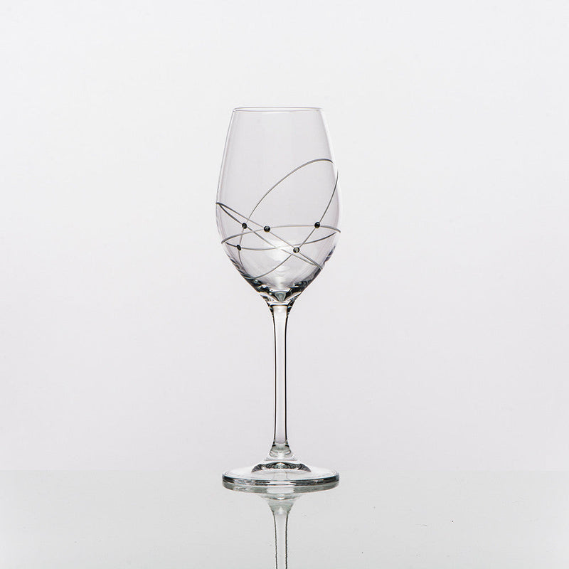 Galaxy Spirals White Wine Glasses - Set of 2 Gift Box.