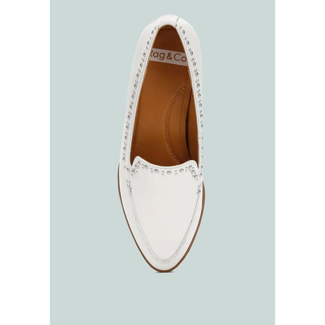 Wolferton Delicate Stud Detail Leather Loafers.