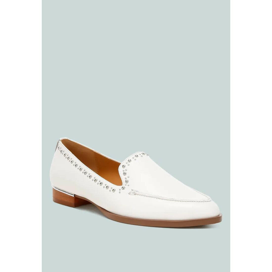 Wolferton Delicate Stud Detail Leather Loafers.