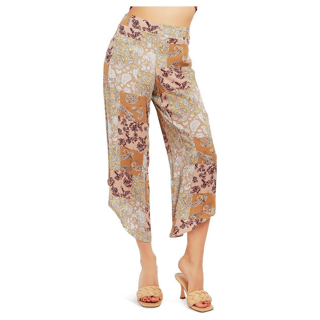 floral patchwork print pants.