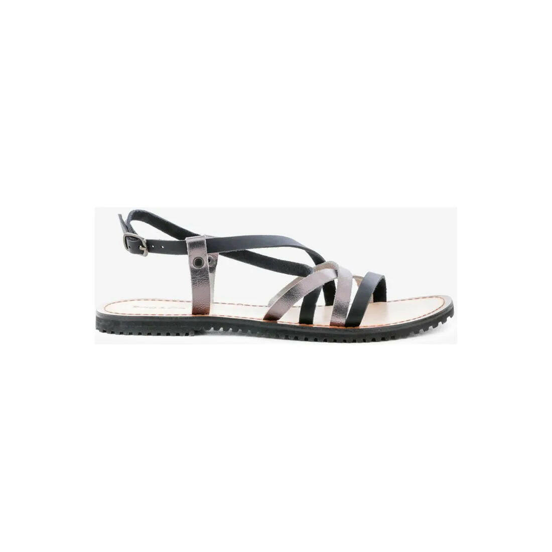 June Strappy Flat Leather Sandals.