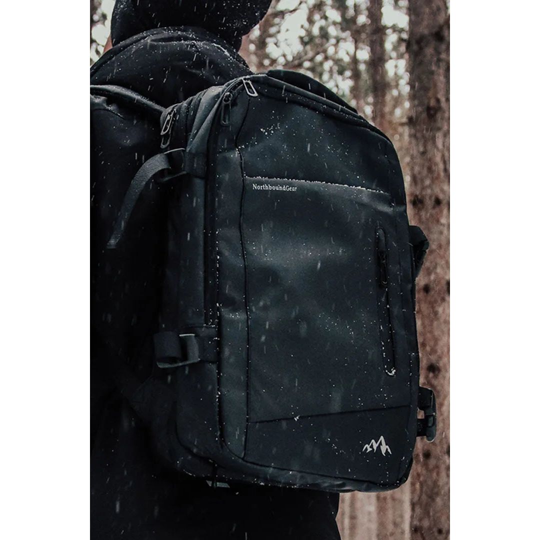 "Voyager" Expandable Backpack With Built-In Rain Coat.