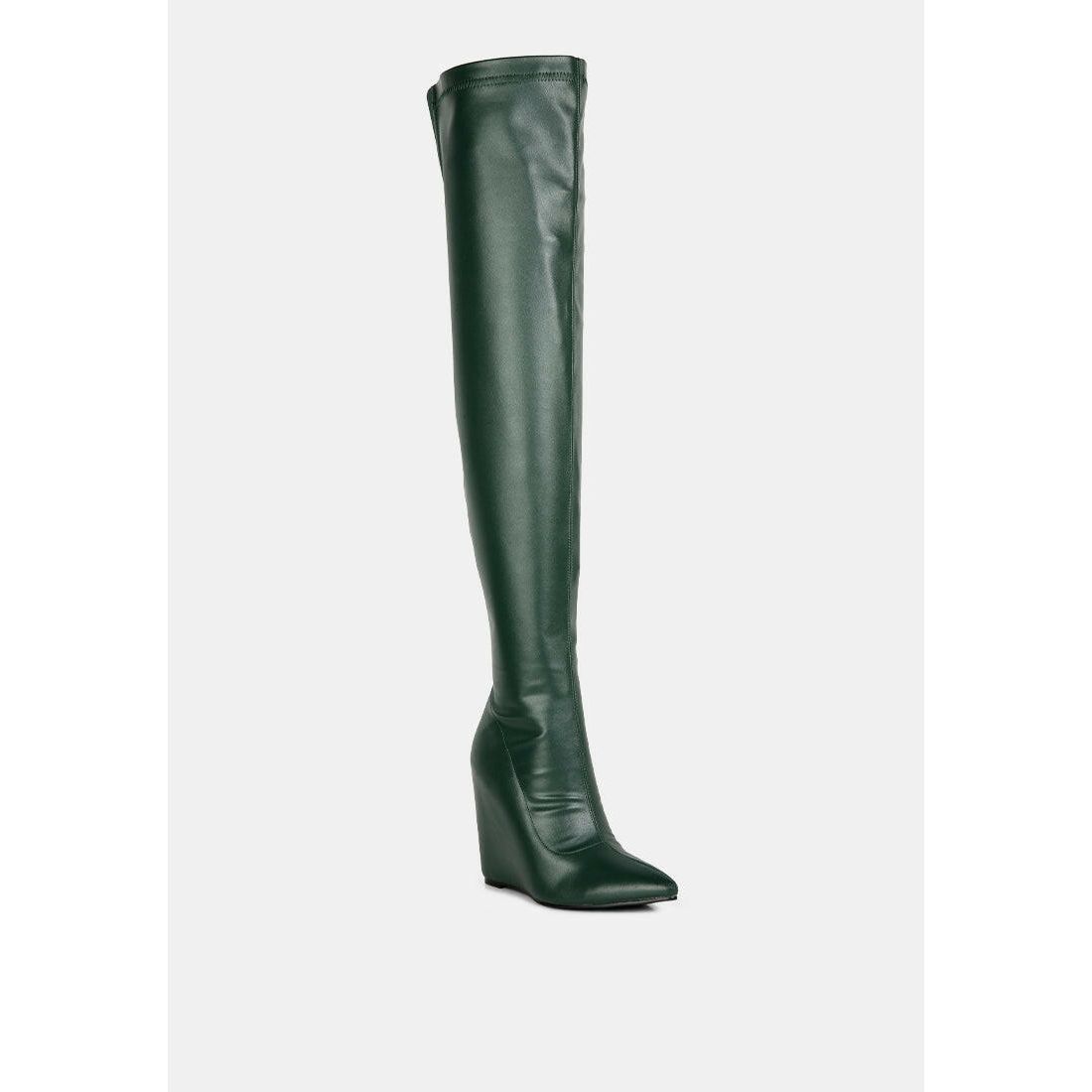 Leggy Lass Wedge Heel Long Boots by RUW.