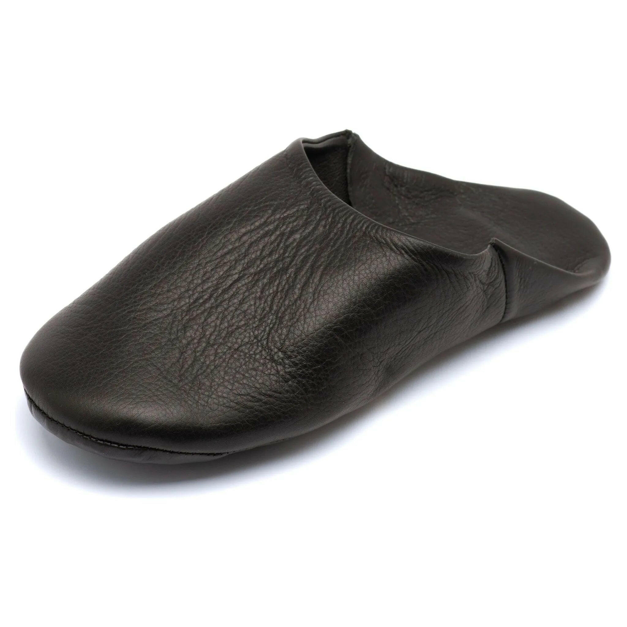 Mystic Noir Leather Slippers.